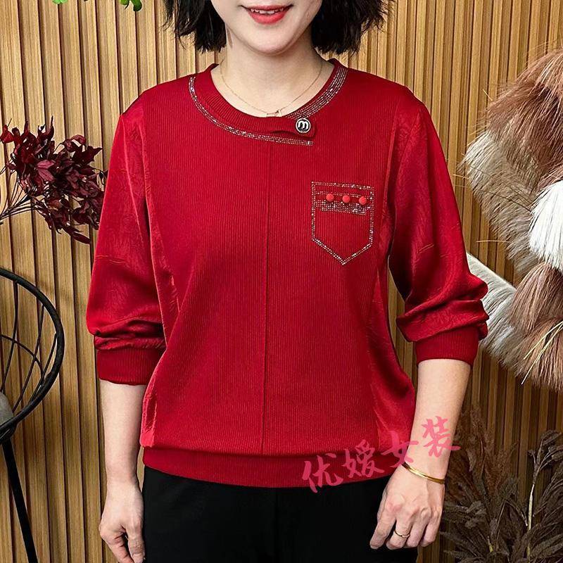 好货中老年女装妈妈春秋打底衫2026春季新款上衣时尚洋气宽松显瘦