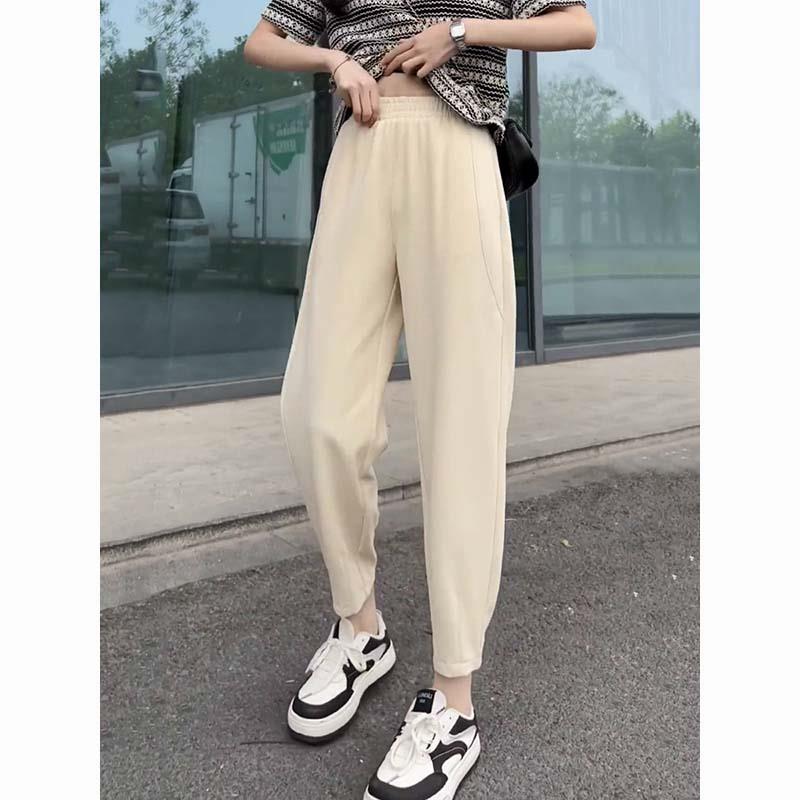 好货黑色九分哈伦萝卜裤女秋季大码阔腿裤胖妹妹薄款显瘦八分裤奶