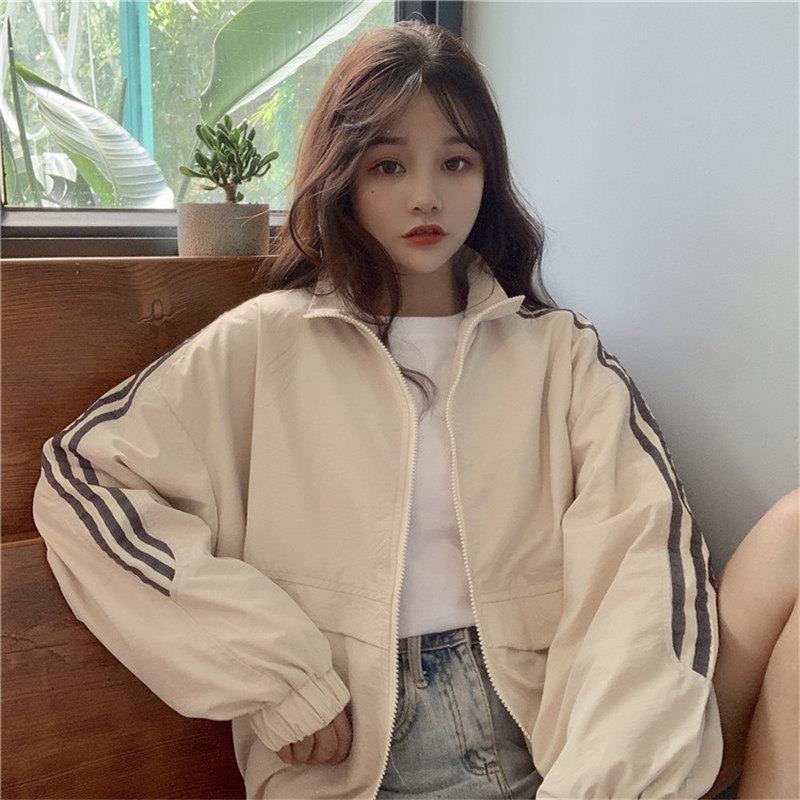 好货外套女ins潮春秋新款宽松休闲百搭时尚复古炸街盐系条纹长袖