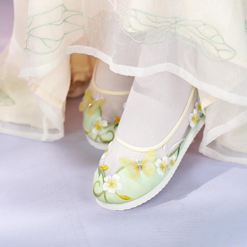 新品汉服鞋子女夏季网纱透