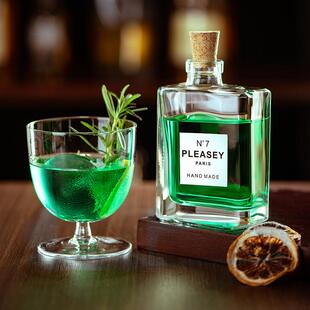 微醺鸡尾酒杯套装不锈钢长方形托盘网红木塞果酒瓶威士忌玻璃杯子