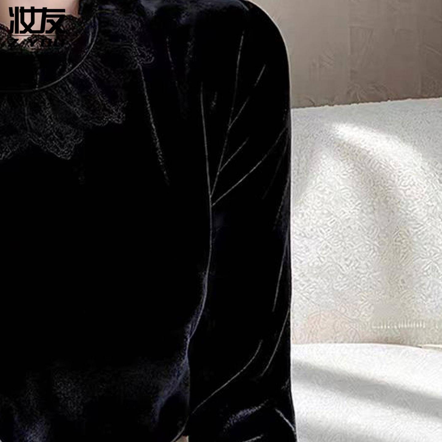 好货半高领金丝绒上衣女士秋装内搭打底衫可单穿小衫2026新款超火