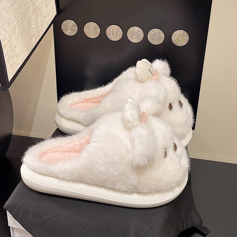 推荐卡通可爱外穿厚底棉拖