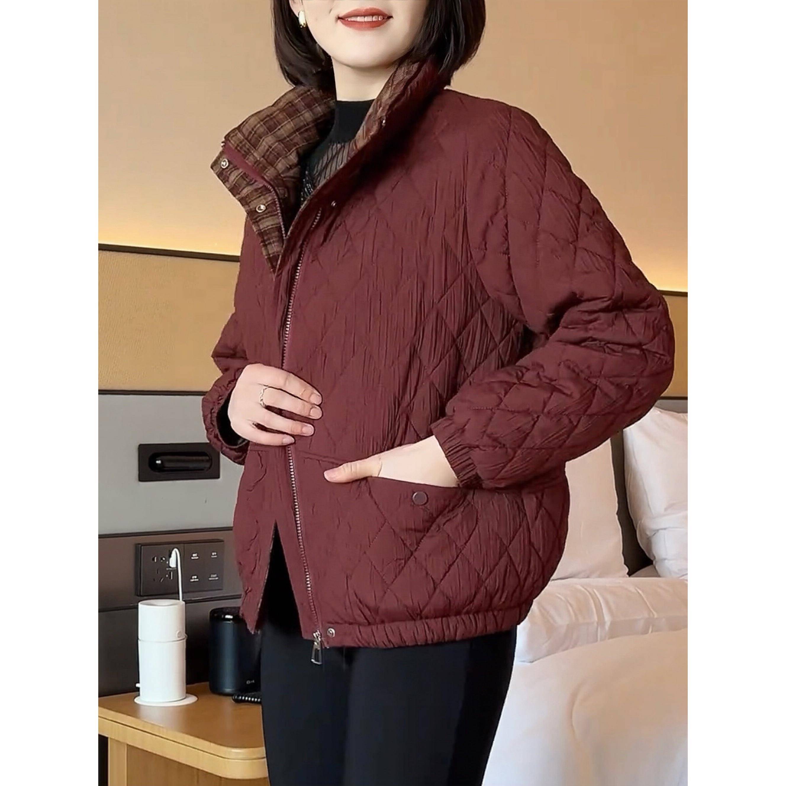 好货小个子妈妈冬装棉袄洋气短款加绒加厚棉服中老年女装棉衣秋冬