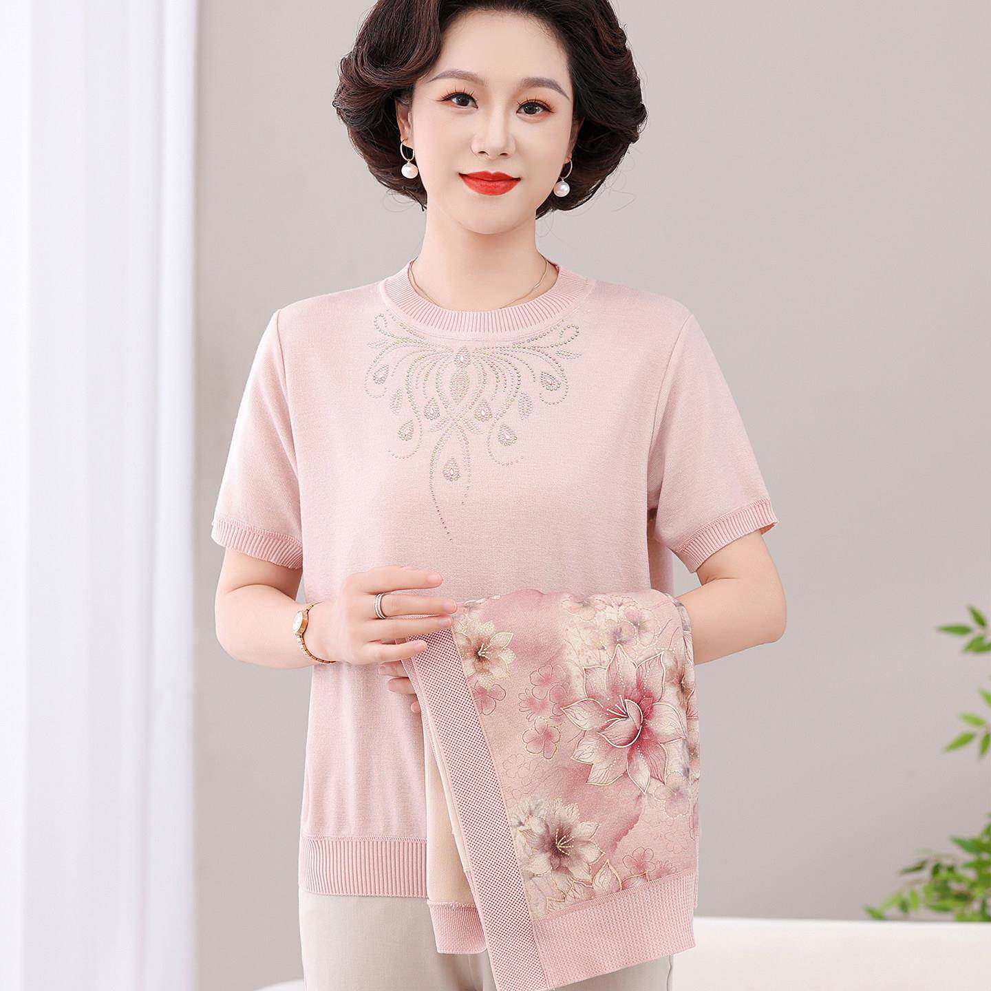 好货洋气妈妈秋装两件套针织上衣服中老年女装气质休闲开衫洋气套