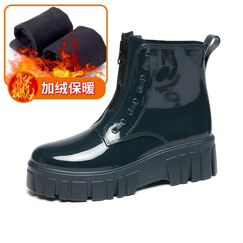 新品韩版网红外穿厚底雨靴女春秋低筒百搭马丁靴短筒防滑防水雨鞋