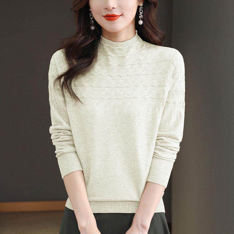 好货胖mm秋冬特大码半高领毛衣女宽松遮肚子内搭可外穿针织打底羊