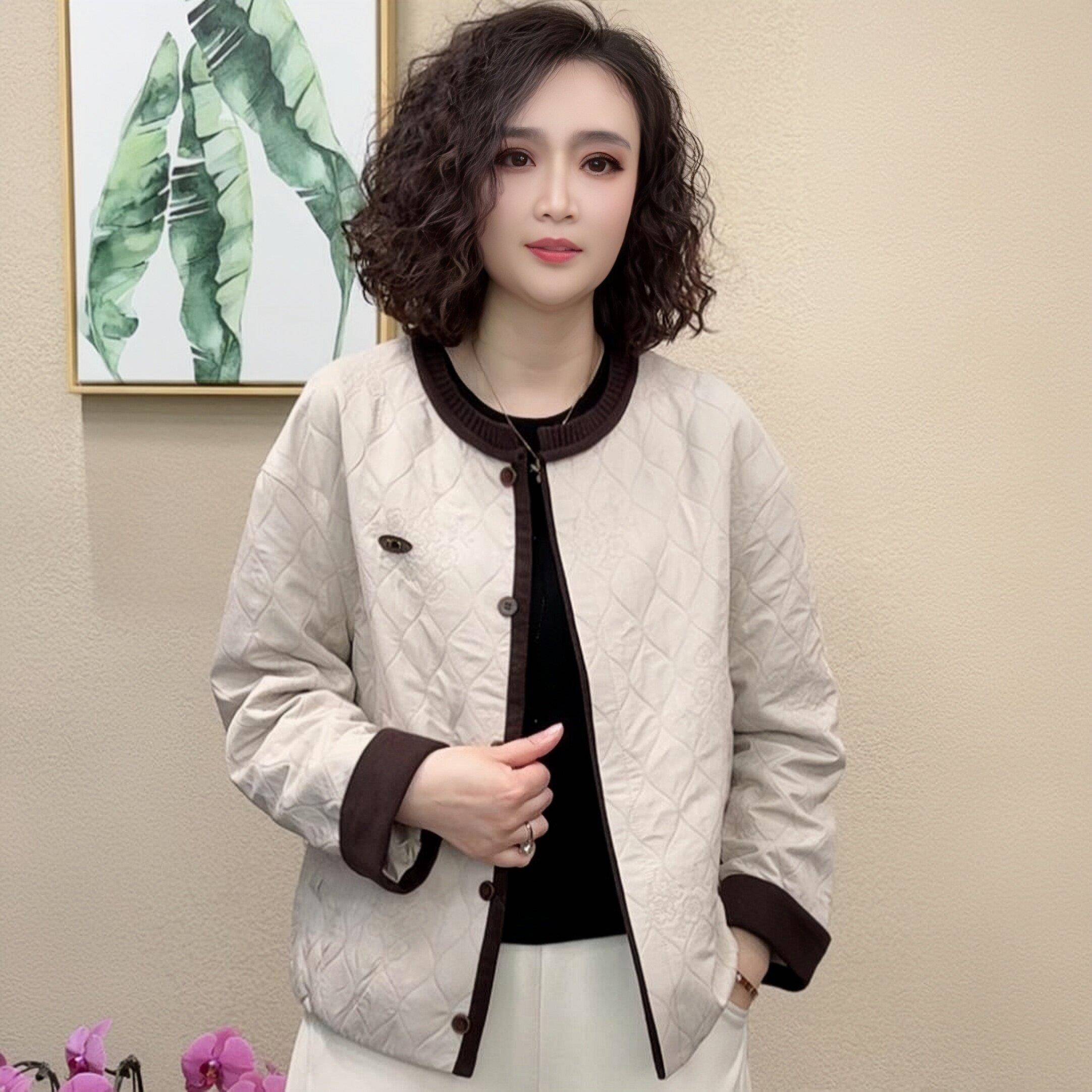 好货2026年妈妈春装夹克外套短款中老年女士春秋上衣2026新款韩版
