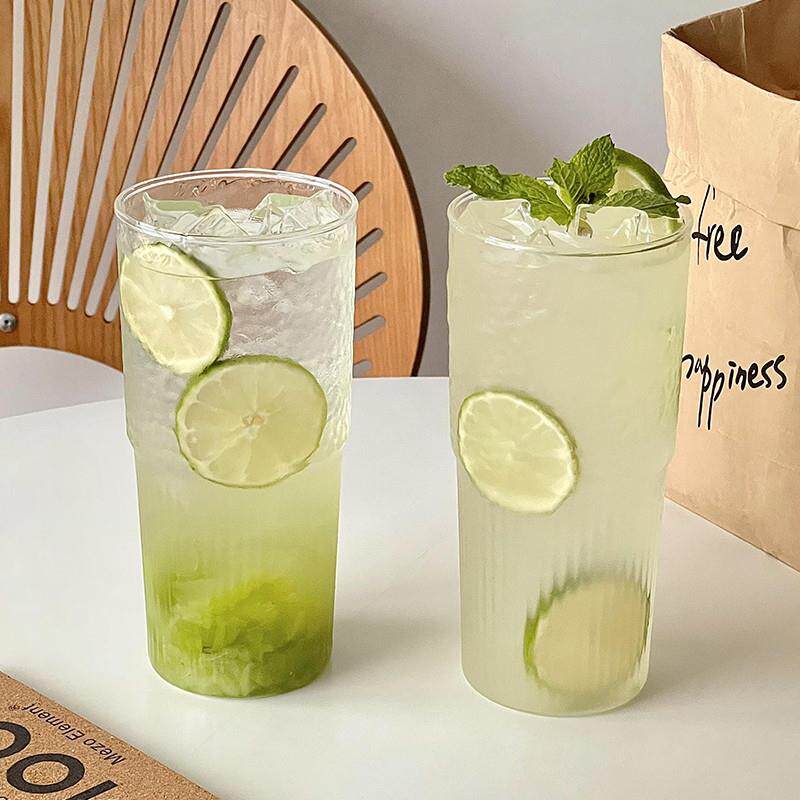 ins网红大容量玻璃喝水杯子冷饮料饮品杯果汁水果茶杯高颜值夏天