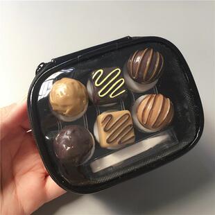 隐形眼镜盒ins 个性便携多副装美瞳盒巧克力近视可爱收纳盒