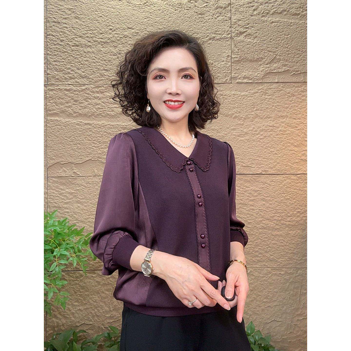 好货中老年女装妈妈春装长袖打底衫春秋新款小衫时尚洋气宽松显瘦