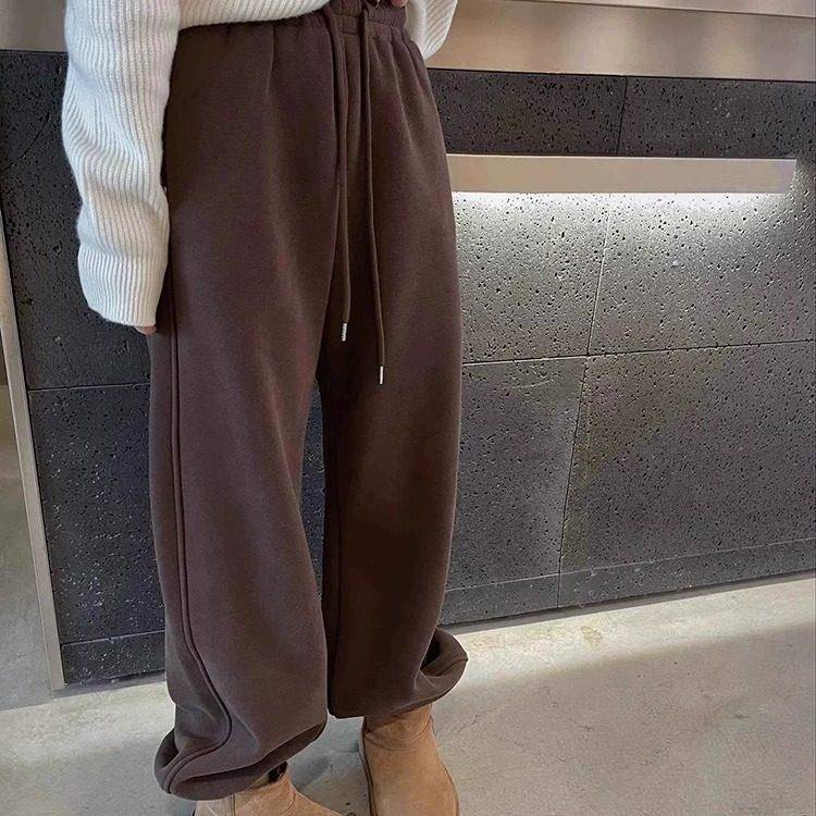 好货大码女装300斤加绒加厚一条过冬卫裤胖mm冬季保暖宽松阔腿束