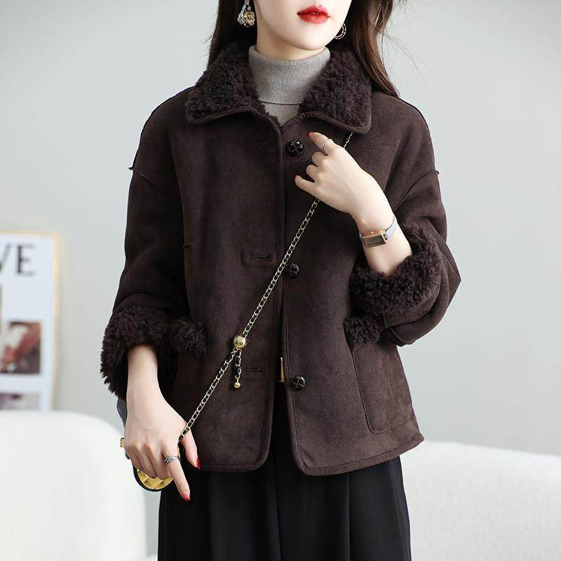 推荐轻奢羊剪绒皮毛一体外套女2025款小个子羊羔毛两面穿皮草大衣,女装/女士精品,皮草,淘宝优惠券,粉丝福利购,淘宝优惠卷