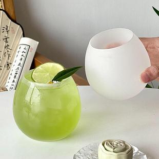 思慕雪杯ins风磨砂拿铁咖啡玻璃杯冷饮料饮品杯简约喝水杯子夏天