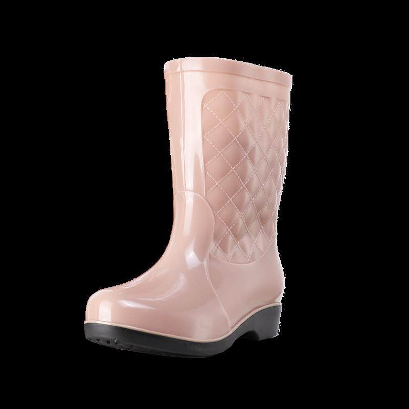 雨鞋女款防滑中筒水靴耐磨雨靴水鞋胶鞋劳保套鞋女加绒棉保暖劳保