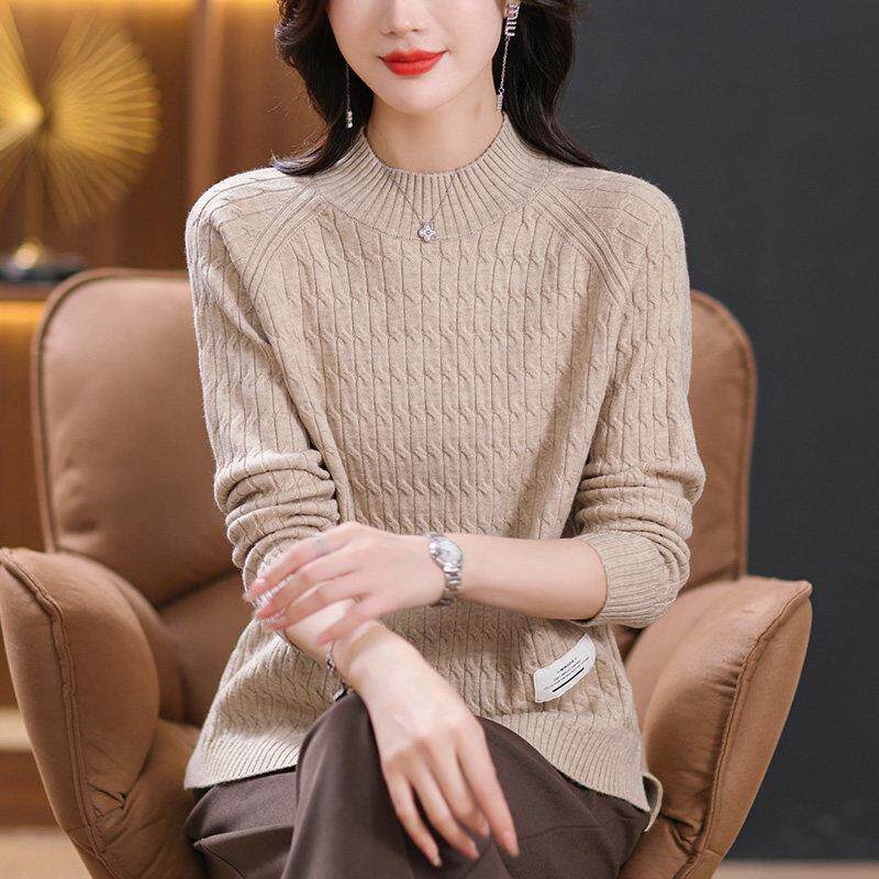 好货胖mm秋冬大码半高领毛衣女宽松200斤2026新款内搭针织羊毛打