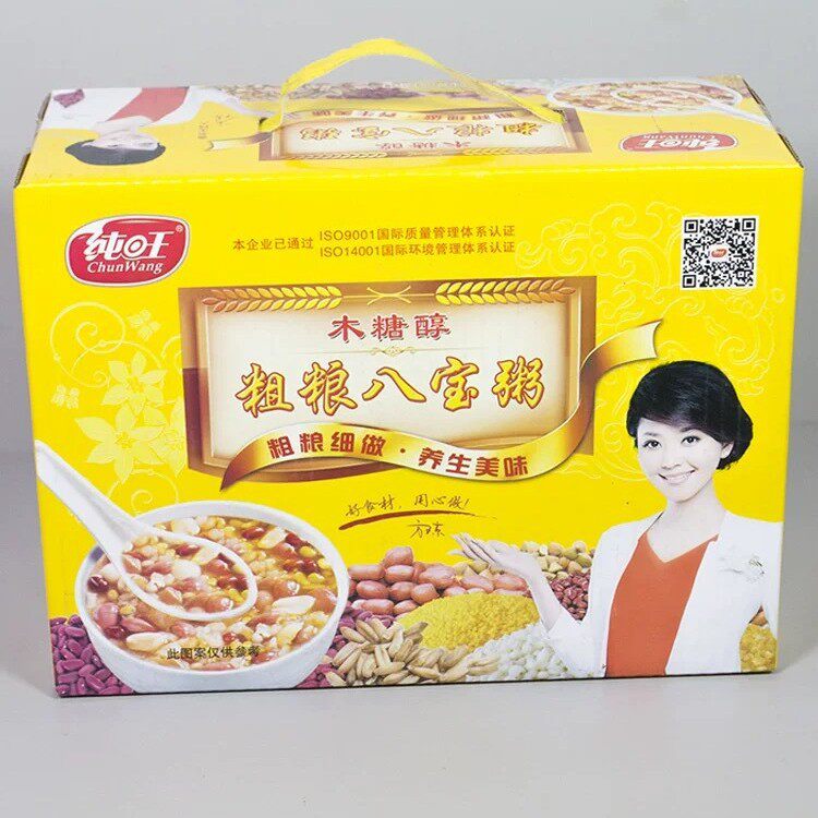 纯旺木糖醇粗粮八宝粥礼盒320*12罐老人即食免冲营养早餐代餐