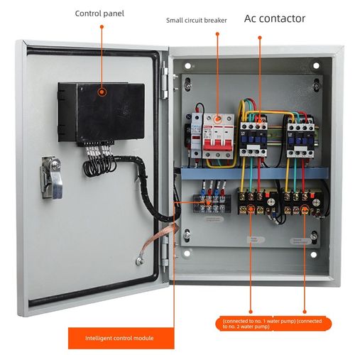 智能面板水c泵控制箱家用电机一控一-一控二,220v-380v过载保护