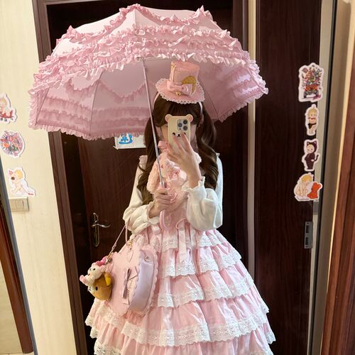 2025新日系lo伞洛丽塔s花嫁少女心公主伞轻舞蕾丝哥特lolita晴雨