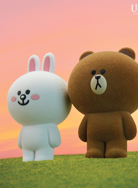 URDU布朗熊盲盒可妮兔卡通可爱植绒桌面多种姿势小摆件手办潮玩具