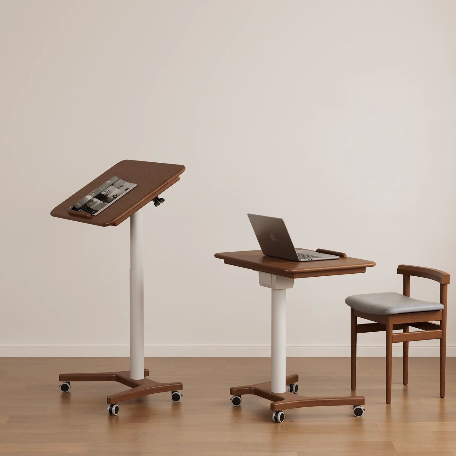 宿舍实木升降电脑桌可移动小户型床边桌子家用学习桌可折叠小书桌