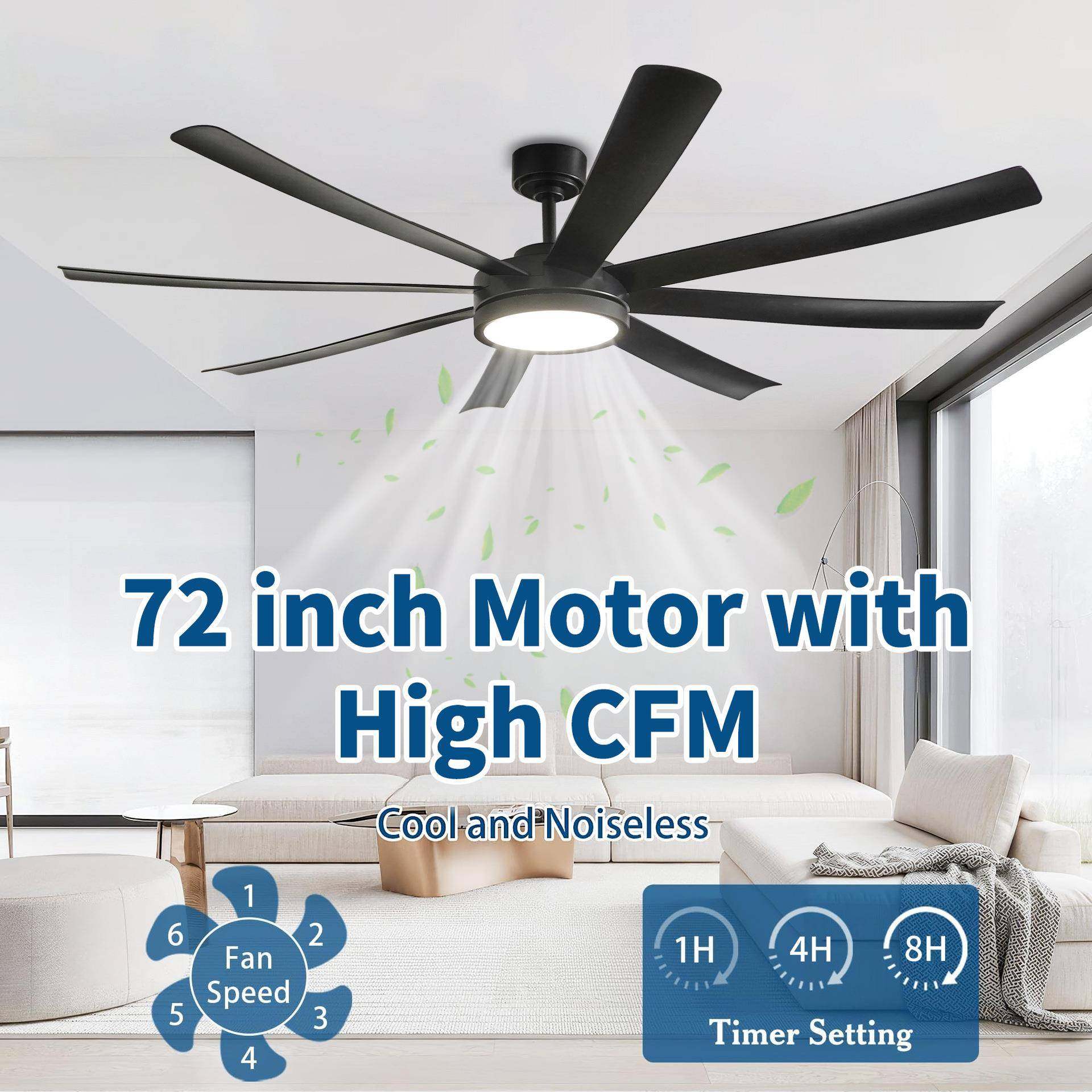 72寸大尺寸风扇吊灯商用餐厅办公学校电风扇热销智能吊扇灯S