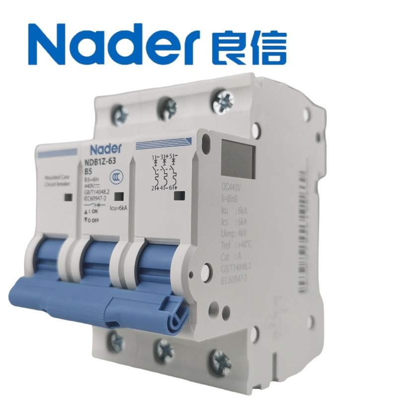 Nader上海良信电器NDB1Z-63B型小型直流断路器3P空气开关6A32A63A