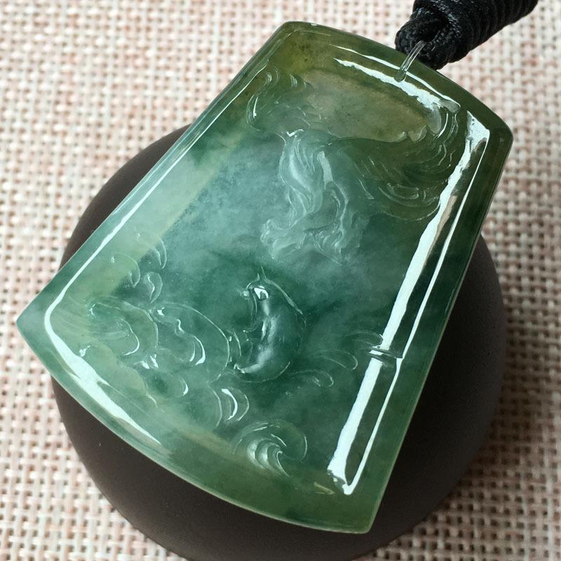 傅小姐翡翠大展宏图种好水润玉质细腻飘花灵动黄翡饱满