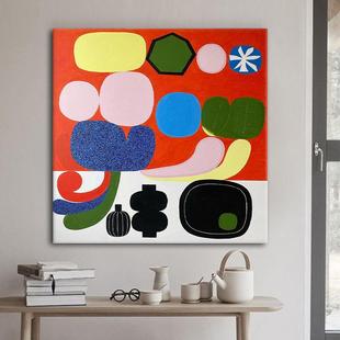 小众网红客厅玄关餐厅卧室手绘油画装饰画几何抽象高级感艺术挂画