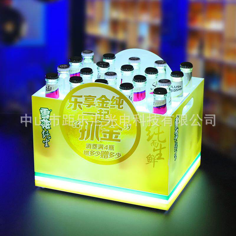酒吧LED发光冰桶创意雪花纯生24支啤酒框KTV苏打酒香槟冰桶展示架