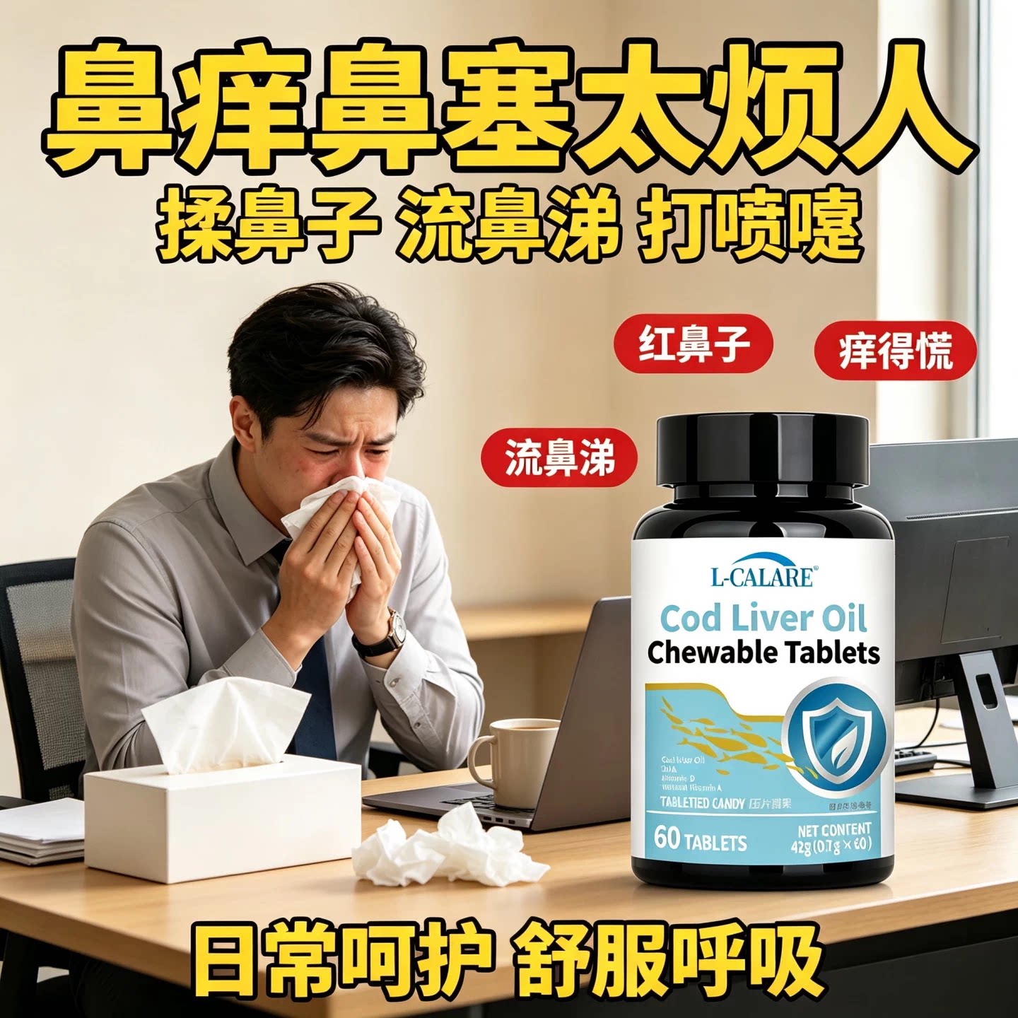 素可园维生素D3护鼻片缓刺激