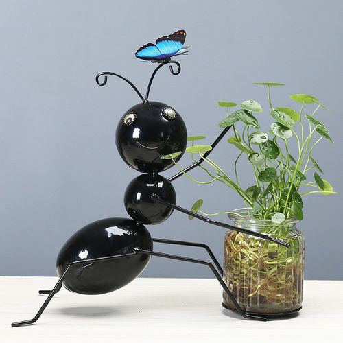 欧式创意室内铜钱草铁艺水培花盆室内水养植物绿萝器皿摆件