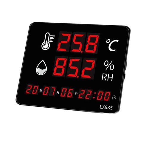 温湿度计表工业高精度家用室内时间显示仪器大屏仓库电子温度专用