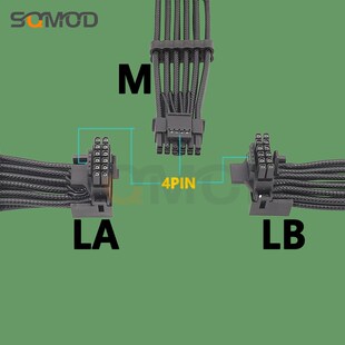 16AWG压纹线 4x8pin 8PIN转16Pin 12VHPWR接头90度弯头新显卡线