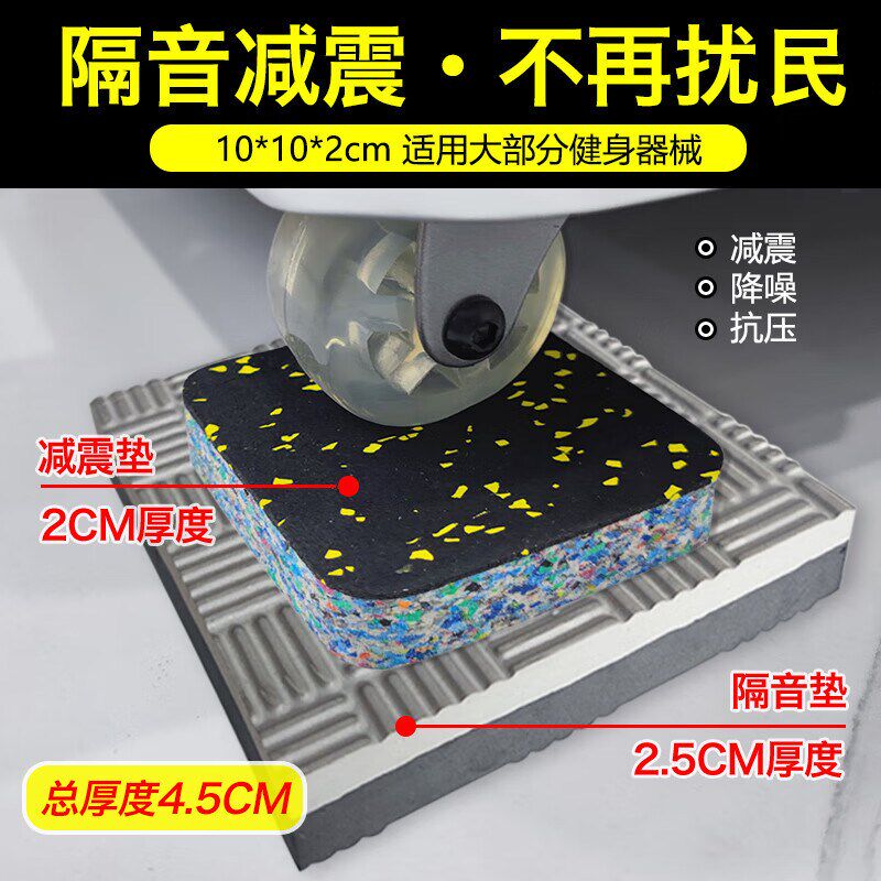 跑步机减震垫隔音地垫家用加厚缓冲防震垫椭圆机动感单车防滑垫子