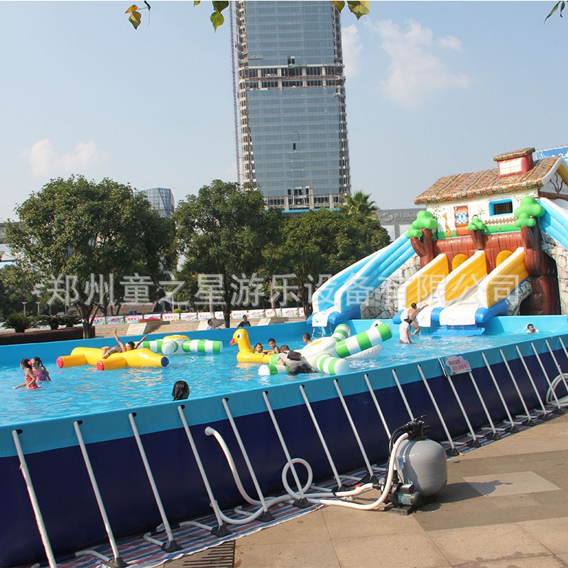大型移动水上乐园成人支架游泳池水池儿童充气水池水上冲关闯关