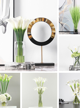 北欧风桌面花瓶花艺摆件售楼样板间客厅酒店家居玻璃花器装饰摆设