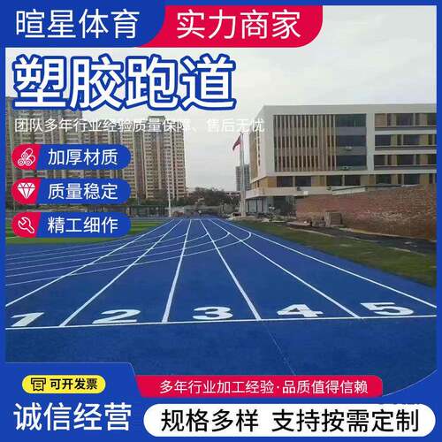 学校塑胶操场跑道epdm透气型全塑型混合型预制型新国标塑胶跑道
