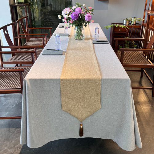 桌布棉麻布艺会议室防水桌布定制