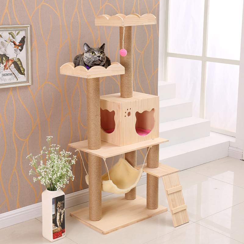 直销 实木猫爬架 猫窝 猫树 猫抓板 木质猫架猫玩具