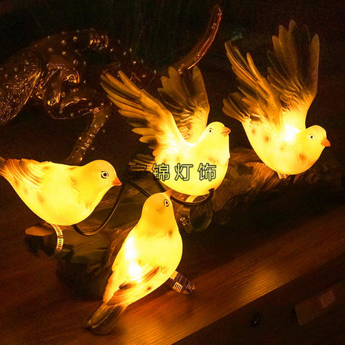 户外草地灯仿真LED发光小鸟灯LED发光假竹庭院装饰公园装饰灯