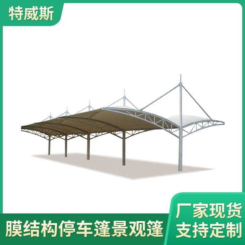 户外膜结构停车雨棚订购 小区公园景观棚 体育馆汽车充电桩遮阳棚