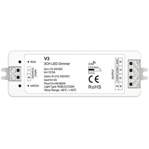 VD3 5-24VDC RF2.4GHz 3键 内置10种动态模式包括跳变和渐变保5年