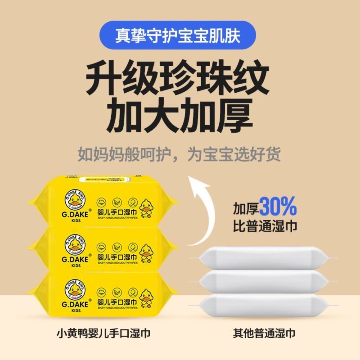 带盖大容量婴儿加厚手口湿巾宝宝儿童湿纸巾户外出行擦手擦嘴家用