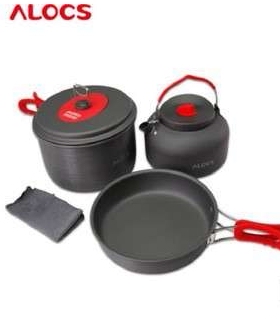 ALOCS爱路客 2-3人户外野餐锅套装 野炊用品锅具露营装备 CW-C19T