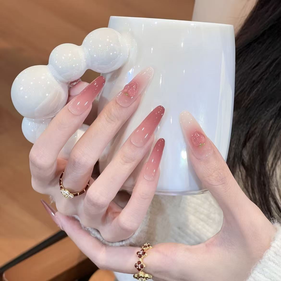 COLORHER水彩渐变长款穿戴甲