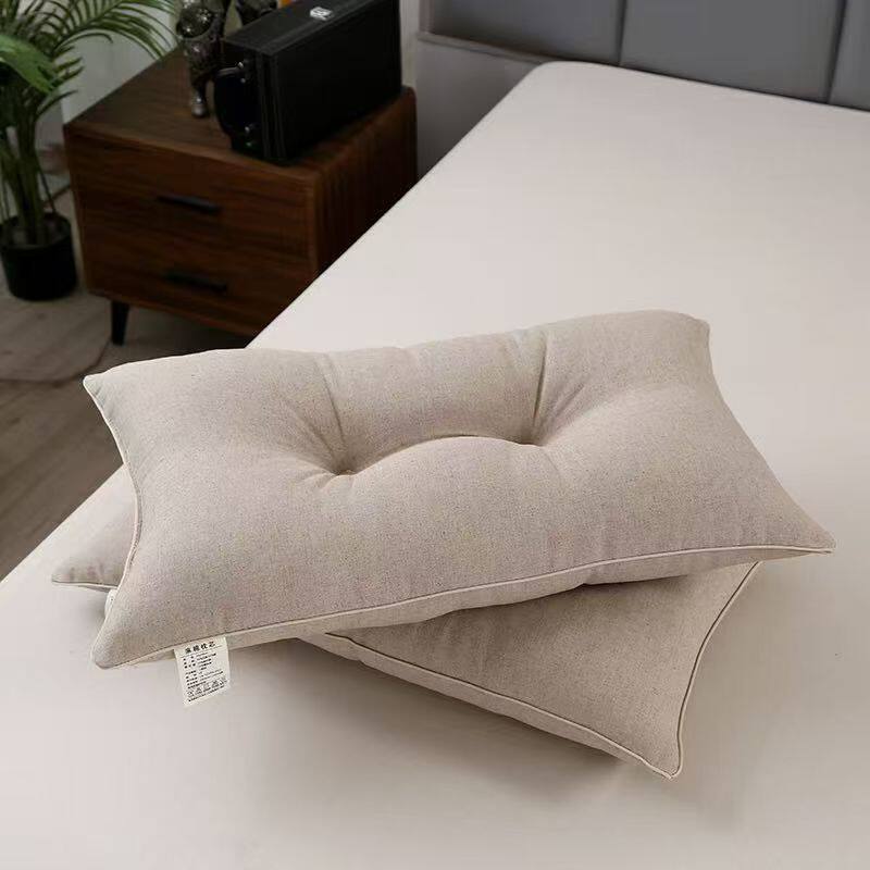 麻棉透气枕头 蚕丝棉填充 48&times;74cm 可水洗成人护颈枕芯