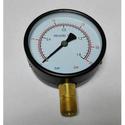 指针式压力计压力指示表压力表 表盘直径100mm压力0-1.6bar 23psi