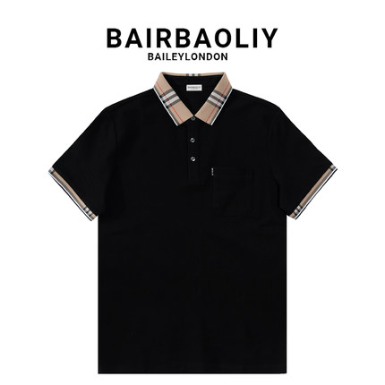 BAIRBAOLIY撞色拼接Polo衫男士夏季休闲透气百搭翻领短袖