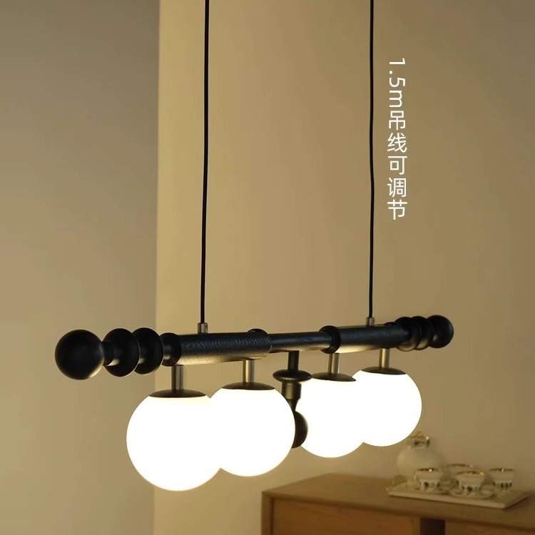 法式中古风吊灯客厅大灯卧室主灯美式胡桃木复古南洋餐厅魔豆灯具